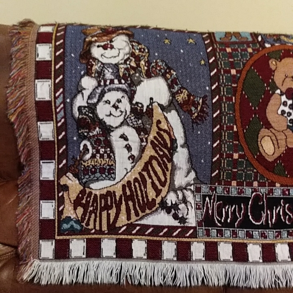 Goodwin Weavers Edith Collection Holiday Fringe Throw Blanket 48.5 x 58 - Picture 3 of 13